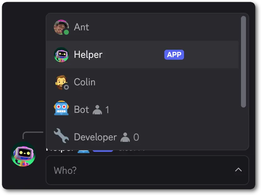 Example of a Mentionable Select from the code below